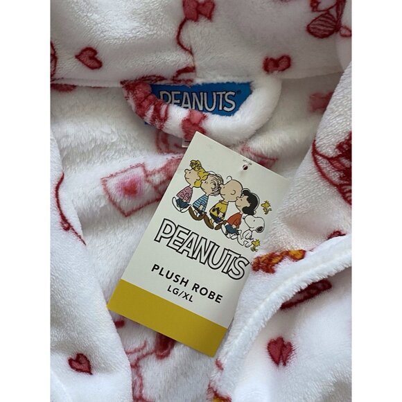 Peanuts Snoopy Charlie Brown Whole Gang Valentines Soft Robe Women’s Sz L / XL - Picture 5 of 10